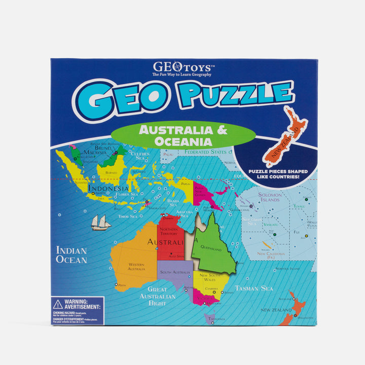 GeoPuzzle Australia and Oceania, 63 Piece Geography Jigsaw Puzzle