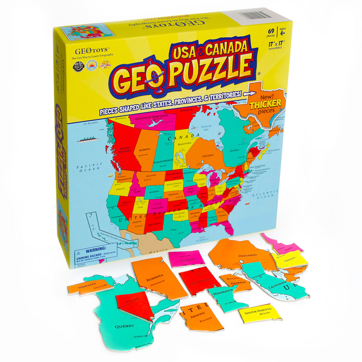 GeoPuzzle USA and Canada, 69 Piece Geography Jigsaw Puzzle